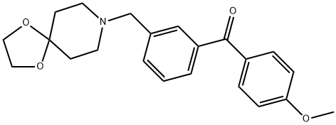 (3-((1,4-二噁烷-8-氮杂螺环并[4.5]癸烷-8-基)甲基)苯基)(4-甲氧基苯基)甲酮,898761-44-9,结构式