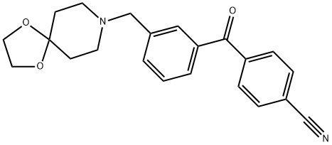 4'-CYANO-3-[8-(1,4-DIOXA-8-AZASPIRO[4.5]DECYL)METHYL]BENZOPHENONE Structure