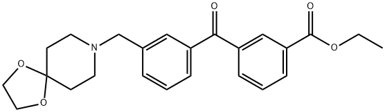 3-CARBOETHOXY-3'-[8-(1,4-DIOXA-8-AZASPIRO[4.5]DECYL)METHYL]BENZOPHENONE 化学構造式