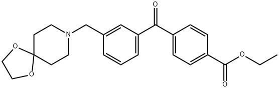 4'-CARBOETHOXY-3-[8-(1,4-DIOXA-8-AZASPIRO[4.5]DECYL)METHYL]BENZOPHENONE 化学構造式