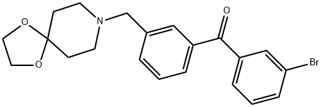 (3-((1,4-二噁烷-8-氮杂螺环并[4.5]癸烷-8-基)甲基)苯基)(3-溴苯基)甲酮,898761-69-8,结构式