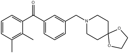 2,3-ジメチル-3'-[8-(1,4-ジオキサ-8-アザスピロ[4.5]デシル)メチル]ベンゾフェノン 化学構造式