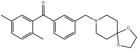 2,5-ジメチル-3'-[8-(1,4-ジオキサ-8-アザスピロ[4.5]デシル)メチル]ベンゾフェノン 化学構造式