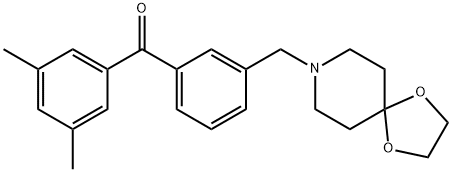 3,5-ジメチル-3'-[8-(1,4-ジオキサ-8-アザスピロ[4.5]デシル)メチル]ベンゾフェノン 化学構造式