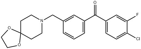 4-CHLORO-3'-[8-(1,4-DIOXA-8-AZASPIRO[4.5]DECYL)METHYL]-3-FLUOROBENZOPHENONE