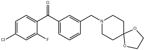 4-CHLORO-3'-[8-(1,4-DIOXA-8-AZASPIRO[4.5]DECYL)METHYL]-2-FLUOROBENZOPHENONE Structure