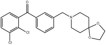 2,3-DICHLORO-3'-[8-(1,4-DIOXA-8-AZASPIRO[4.5]DECYL)METHYL]BENZOPHENONE Structure