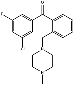 3-CHLORO-5-FLUORO-2'-(4-METHYLPIPERAZINOMETHYL) BENZOPHENONE Structure