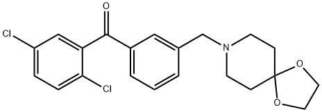 (3-((1,4-二噁烷-8-氮杂螺环并[4.5]癸烷-8-基)甲基)苯基)(2,5-二氯苯基)甲酮,898762-25-9,结构式