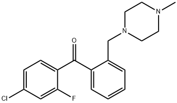 4-CHLORO-2-FLUORO-2'-(4-METHYLPIPERAZINOMETHYL) BENZOPHENONE 结构式