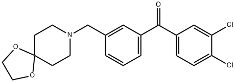 3,4-DICHLORO-3'-[8-(1,4-DIOXA-8-AZASPIRO[4.5]DECYL)METHYL]BENZOPHENONE 化学構造式