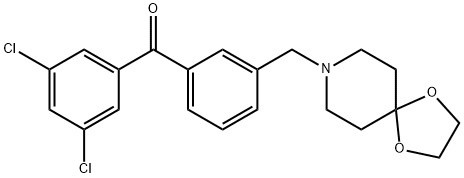 3,5-DICHLORO-3'-[8-(1,4-DIOXA-8-AZASPIRO[4.5]DECYL)METHYL]BENZOPHENONE 化学構造式