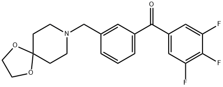 3'-[8-(1,4-DIOXA-8-AZASPIRO[4.5]DECYL)METHYL]-3,4,5-TRIFLUOROBENZOPHENONE 化学構造式