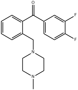 3,4-DIFLUORO-2'-(4-METHYLPIPERAZINOMETHYL) BENZOPHENONE Structure