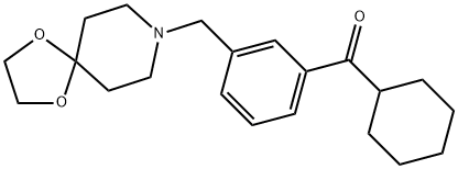 シクロヘキシル3-[8-(1,4-ジオキサ-8-アザスピロ[4.5]デシル)メチル]フェニルケトン 化学構造式