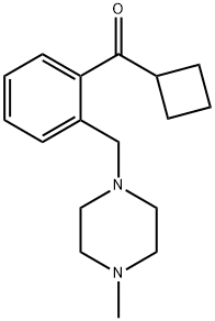 シクロブチル2-(4-メチルピペラジノメチル)フェニルケトン 化学構造式