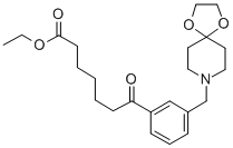 7-(3-((1,4-二噁烷-8-氮杂螺环并[4.5]癸-8-基)甲基)苯基)-7-氧代庚酸乙酯,898762-66-8,结构式