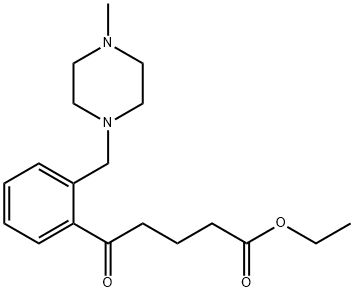5-[2-(4-メチルピペラジノメチル)フェニル]-5-オキソ吉草酸エチル 化学構造式