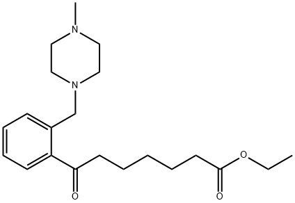 7-[2-(4-メチルピペラジノメチル)フェニル]-7-オキソヘプタン酸エチル 化学構造式