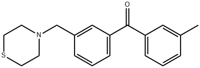 (3-(硫代吗啉代甲基)苯基)(间甲苯基)甲酮, 898762-74-8, 结构式