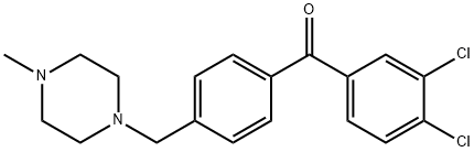 3,4-DICHLORO-4'-(4-METHYLPIPERAZINOMETHYL) BENZOPHENONE 化学構造式