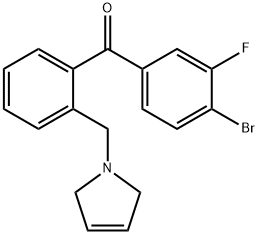 4-BROMO-3-FLUORO-2'-(3-PYRROLINOMETHYL) BENZOPHENONE Structure