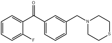 2-FLUORO-3'-THIOMORPHOLINOMETHYL BENZOPHENONE,898763-40-1,结构式