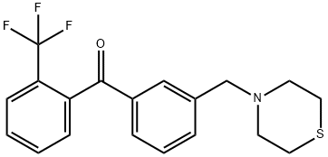 3'-チオモルホリノメチル-2-トリフルオロメチルベンゾフェノン 化学構造式