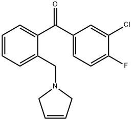 3-CHLORO-4-FLUORO-2'-(3-PYRROLINOMETHYL) BENZOPHENONE Structure