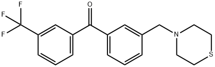 3-チオモルホリノメチル-3'-トリフルオロメチルベンゾフェノン 化学構造式