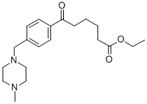 6-[4-(4-メチルピペラジノメチル)フェニル]-6-オキソヘキサン酸エチル 化学構造式