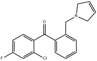 2-CHLORO-4-FLUORO-2'-(3-PYRROLINOMETHYL) BENZOPHENONE 化学構造式