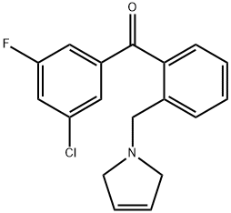 3-CHLORO-5-FLUORO-2'-(3-PYRROLINOMETHYL) BENZOPHENONE Structure