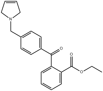 2-CARBOETHOXY-4'-(3-PYRROLINOMETHYL) BENZOPHENONE 化学構造式