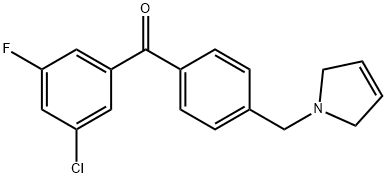 3-CHLORO-5-FLUORO-4'-(3-PYRROLINOMETHYL) BENZOPHENONE Structure
