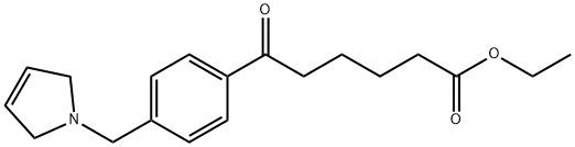 6-オキソ-6-[4-(3-ピロリノメチル)フェニル]ヘキサン酸エチル 化学構造式