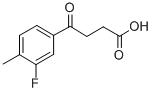 4-(3-フルオロ-4-メチルフェニル)-4-オキソ酪酸 化学構造式