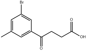 4-(3-ブロモ-5-メチルフェニル)-4-オキソ酪酸 化学構造式
