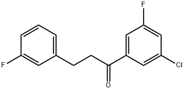 3'-クロロ-5'-フルオロ-3-(3-フルオロフェニル)プロピオフェノン 化学構造式