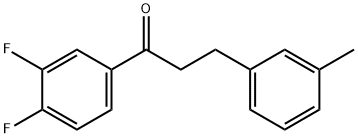 3',4'-ジフルオロ-3-(3-メチルフェニル)プロピオフェノン 化学構造式