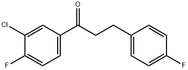3'-クロロ-4'-フルオロ-3-(4-フルオロフェニル)プロピオフェノン 化学構造式