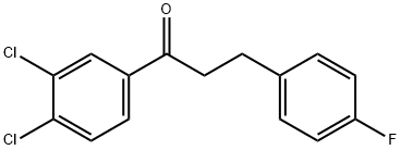 3',4'-ジクロロ-3-(4-フルオロフェニル)プロピオフェノン 化学構造式