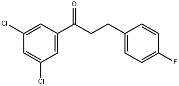 3',5'-ジクロロ-3-(4-フルオロフェニル)プロピオフェノン 化学構造式
