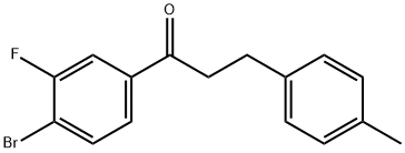 4'-ブロモ-3'-フルオロ-3-(4-メチルフェニル)プロピオフェノン 化学構造式
