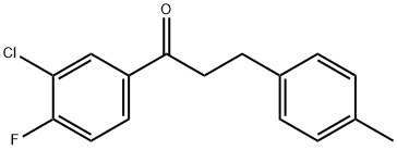 3'-クロロ-4'-フルオロ-3-(4-メチルフェニル)プロピオフェノン 化学構造式