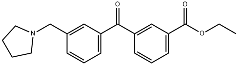 3-(3-(吡咯烷-1-基甲基)苯甲酰基)苯甲酸乙酯, 898770-04-2, 结构式
