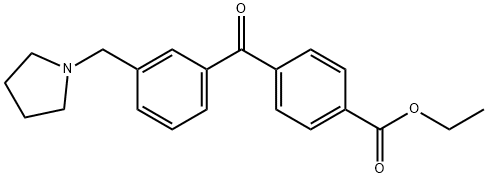 4-(3-(吡咯烷-1-基甲基)苯甲酰基)苯甲酸乙酯, 898770-07-5, 结构式