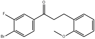 4'-ブロモ-3'-フルオロ-3-(2-メトキシフェニル)プロピオフェノン 化学構造式