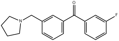 3-FLUORO-3'-PYRROLIDINOMETHYL BENZOPHENONE,898770-28-0,结构式