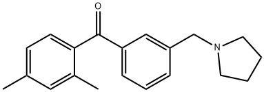 2,4-DIMETHYL-3'-PYRROLIDINOMETHYL BENZOPHENONE,898770-37-1,结构式